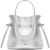 Lyon Silver Leather Bucket Bag