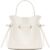 Lyon White Leather Bucket Bag