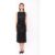 Vera Black Leather Midi Dress