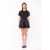 Eleanor Black Satin Puffball Ultra Mini Dress