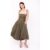 Alexa Khaki Rhinestone Embellished Puffball Dress