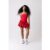 Alexa Red Satin Puffball Ultra Mini Dress