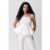 Penny White Shirred Peplum Top
