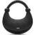 Kyoto Black Sparkle Leather Crossbody Crescent Bag