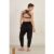 Woven Strap Detail Organic Cotton Spandex Jersey Yoga Bra