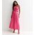 Hot Pink Pleated Maxi Skirt