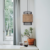 Elegant Black Frame with Handwoven Rattan Pendant Light