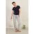 Pleated Pocket Detail Full Length Organic Cotton French Terry Joggers