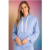 PJ Salvage Choose Happy Long Sleeve Hooded Top Colour: Blue Size: L