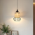 Rustic Dining Room Woven Rattan Paper Rope Iron Chandelier for Kitchen Aisle Reading Corner