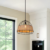 Rustic Dining Room Woven Rattan Paper Rope Iron Chandelier for Kitchen Aisle Reading Corner