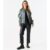 Grey Metallic Elasticated Waist Bomber Jacket