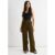 Olive Plisse Loungewear Wide Leg Trouser