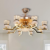 78cm Elegant Gold Copper Ceiling Fan Light with 6-Speed Control & Reversible Motor
