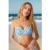 Frankies Bikinis Cola Underwire Balconette Bikini Top in Blue Daisy Size: L Colour: Blue