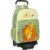 School Rucksack with Wheels Mufasa Green Beige 33 x 42 x 14 cm