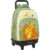 School Rucksack with Wheels Mufasa Green Beige 33 x 45 x 22 cm