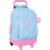 School Rucksack with Wheels Vicky Martín Berrocal Paraíso Blue Pink 33 x 45 x 22 cm