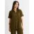 Olive Plisse Short Sleeve Oversized Shirt