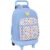 School Bag Smiley Joyful Blue Multicolour 33 x 45 x 22 cm