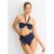 Navy Tie Front High Waist Bikini Bottom