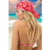 Frankies Bikinis Heidi Satin Floral Head Scarf in Coconut Girl Print Size: One Size Colour: Red