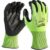 Milwaukee Hi Vis Cut Level 4 Dipped Work Gloves Black / Yellow S Pack of 1