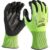 Milwaukee Hi Vis Cut Level 4 Dipped Work Gloves Black / Yellow XL Pack of 1