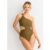 Olive One Shoulder Ring Detail Cutout Swimsuit
