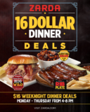 NEW $16 Dinner Deals at Zarda!
